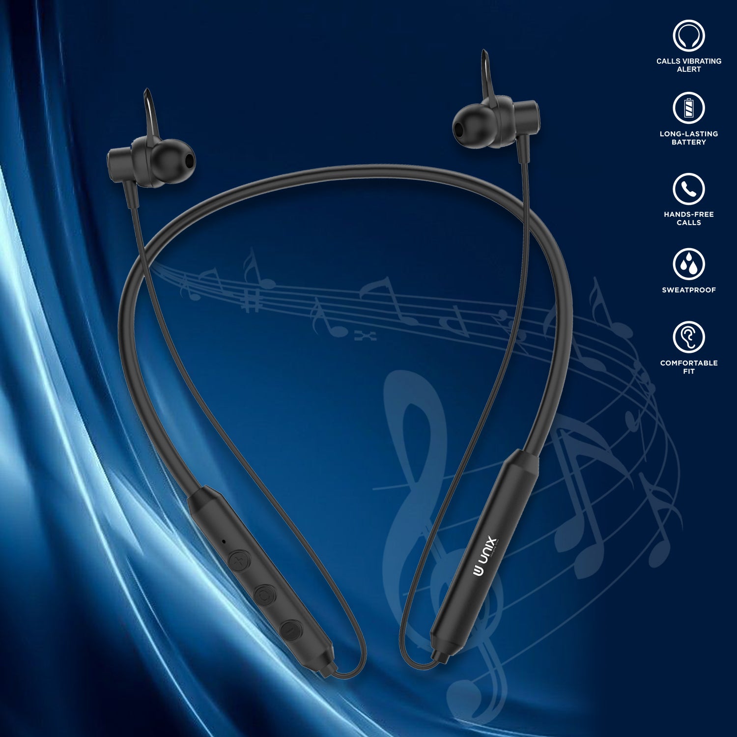 Unix Elite 10 Rewind Wireless Neckband - HD Sound