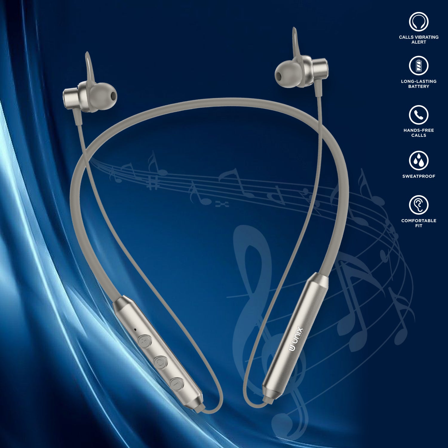 Unix Elite 10 Rewind Wireless Neckband - HD Sound