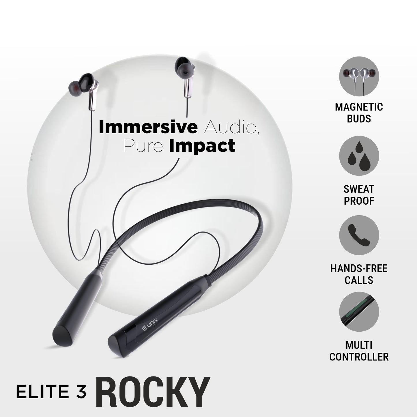 Unix Elite 3 Rocky Best Wireless Neckband