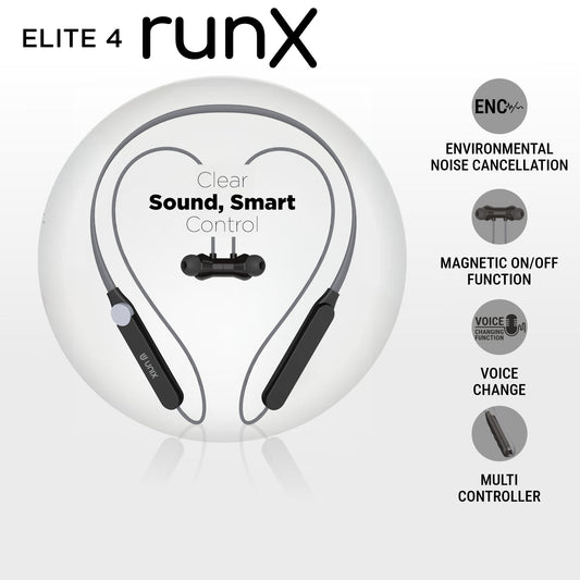 Unix Elite 4 Runx Wireless Neckband – 54H Playtime, ENC, Magnetic On/off