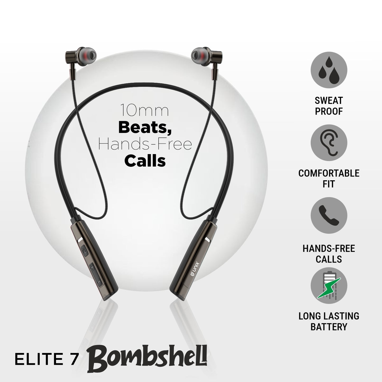 UNIX Elite 7 Bombshell Best Wireless Neckband