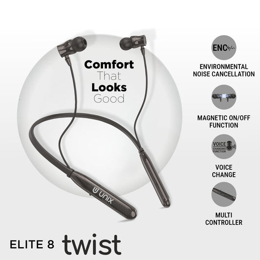 UNIX Elite 8 Twist Best Wireless Neckband