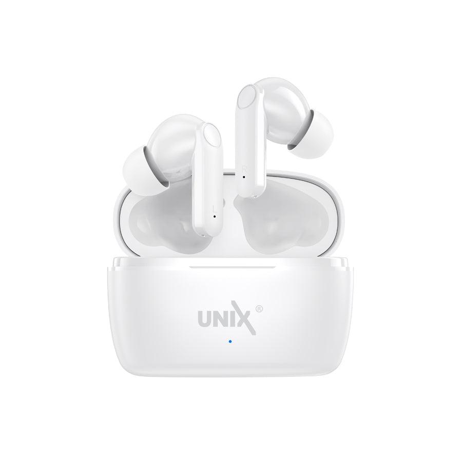 Unix UX-HP70 Fire Wireless Earbuds - Superior Sound and Advanced Control White