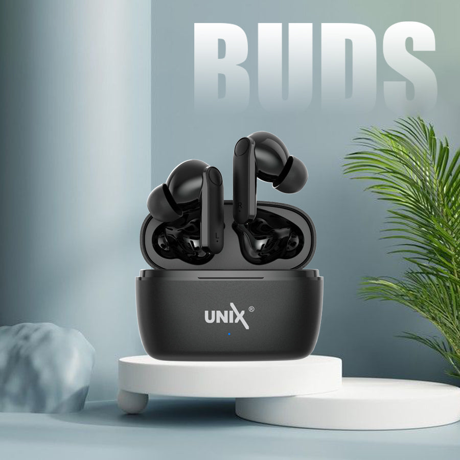 Unix UX-HP70 Fire Wireless Earbuds - Superior Sound and Advanced Control Black design