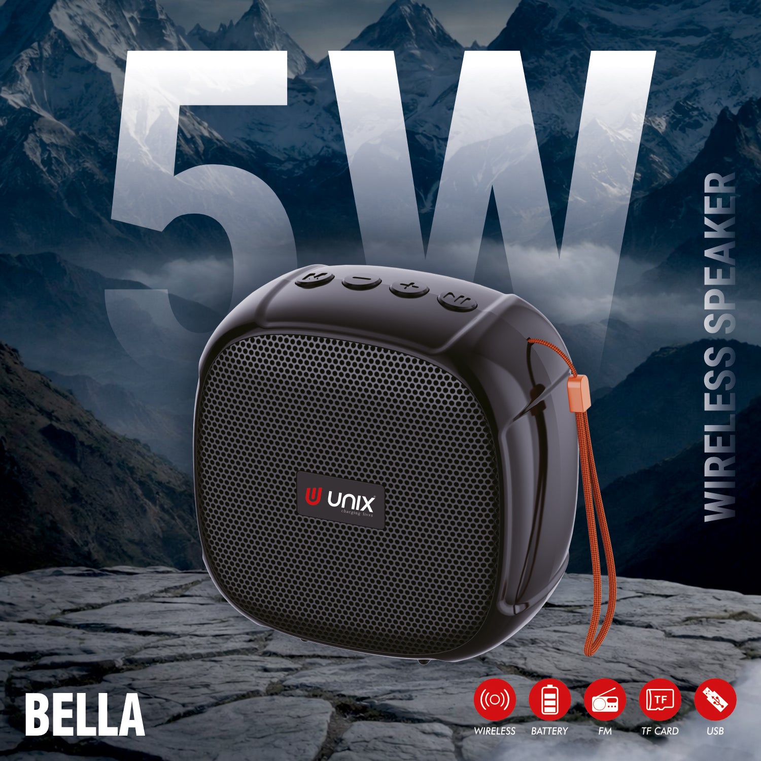 Unix Bella 5W Wireless Bluetooth Speaker
