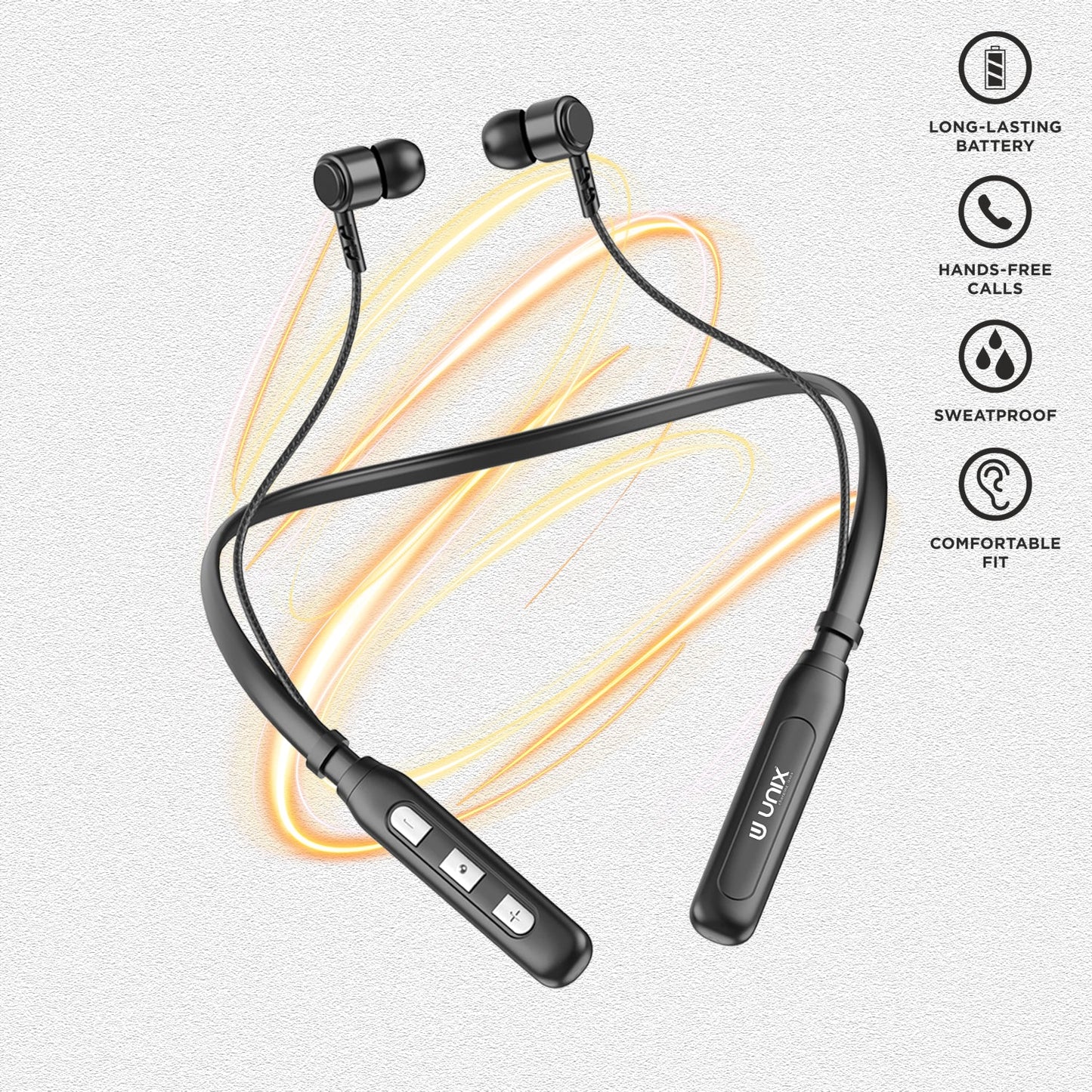 Unix UX-MX7 Swag Wireless Neckband | Loud Sound Quality - Unixindia.