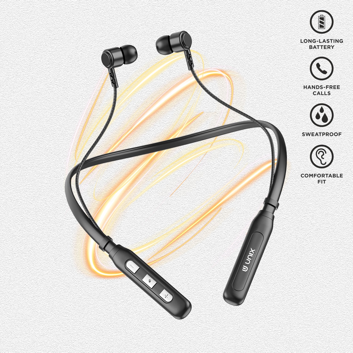 Unix UX-MX7 Swag Wireless Neckband | Loud Sound Quality - Unixindia.