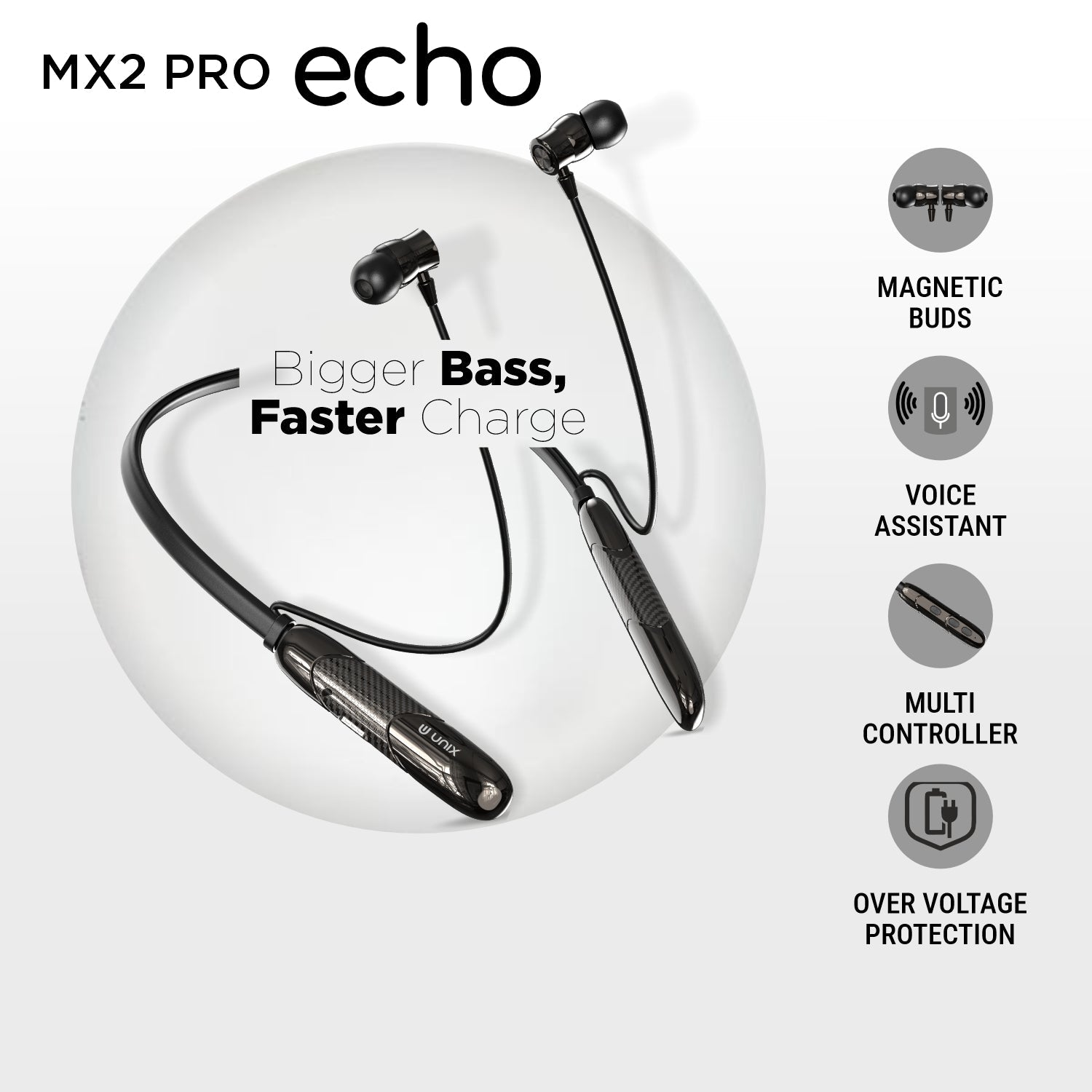 Unix MX 2 PRO Echo Wireless Neckband