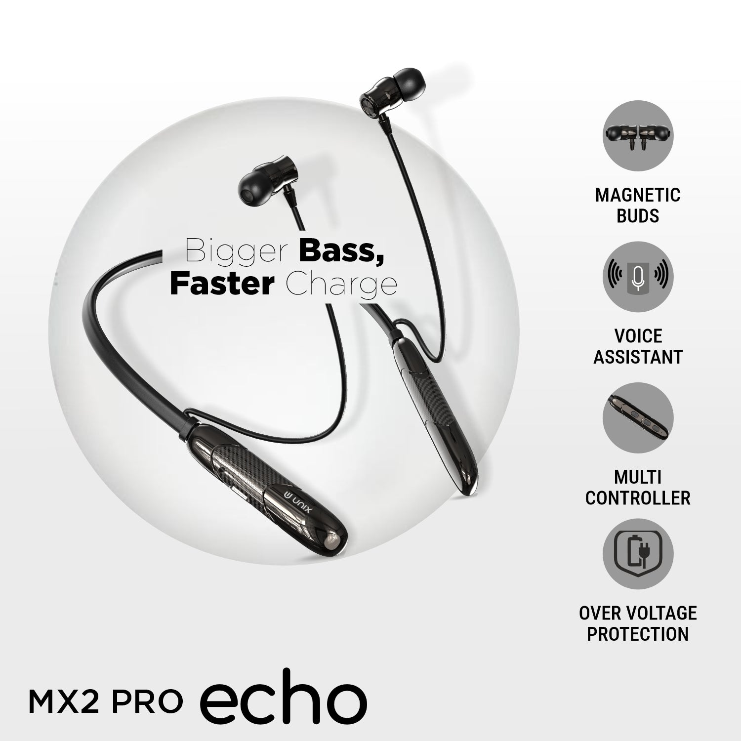 Unix MX 2 PRO Echo Best Wireless Neckband