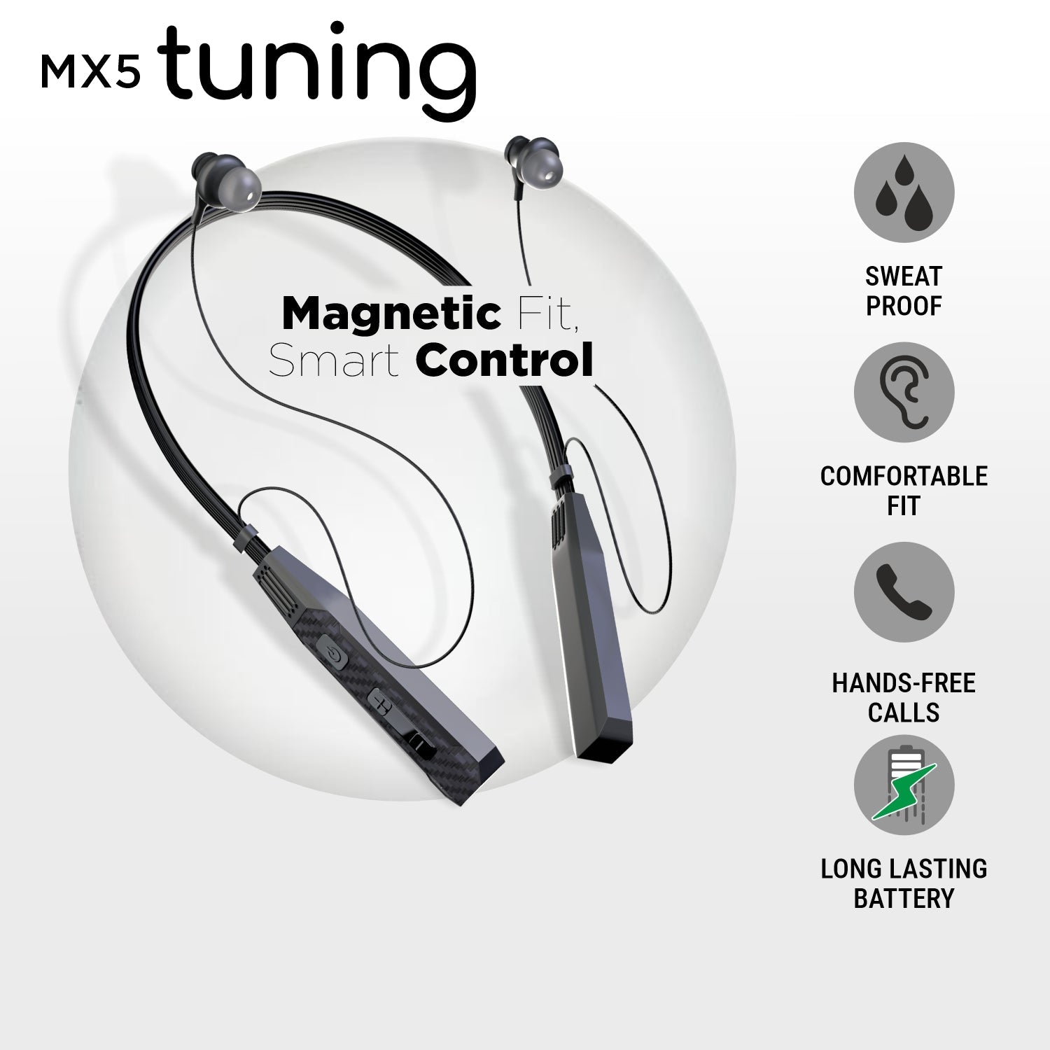 UNIX Tuning MX5 Bluetooth Neckband – Immersive Stereo Sound