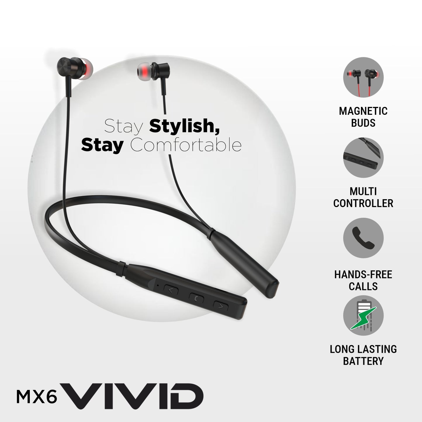 Unix Vivid MX6 Best Bluetooth Neckband