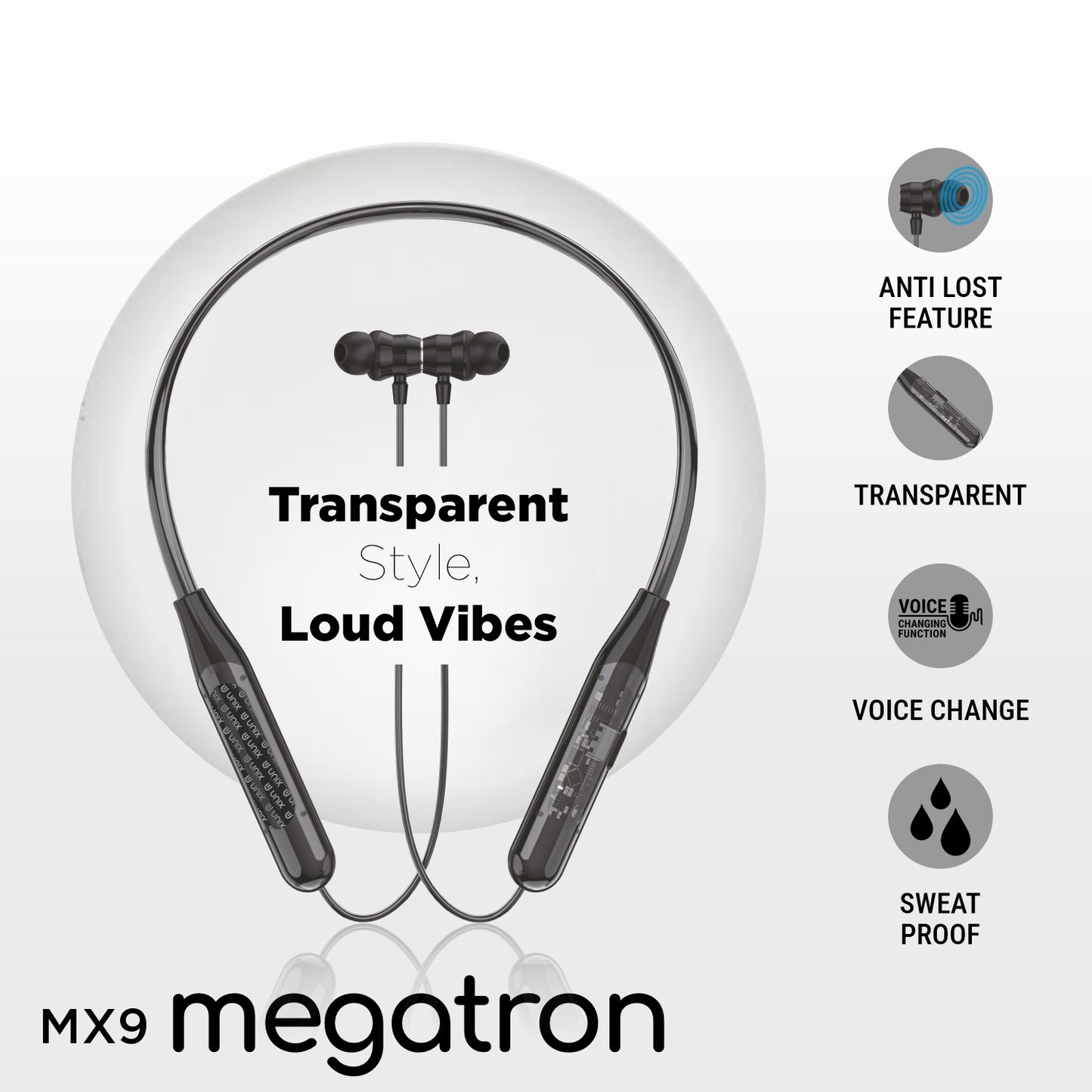 UNIX MX-9 Megatron Best Wireless Neckband
