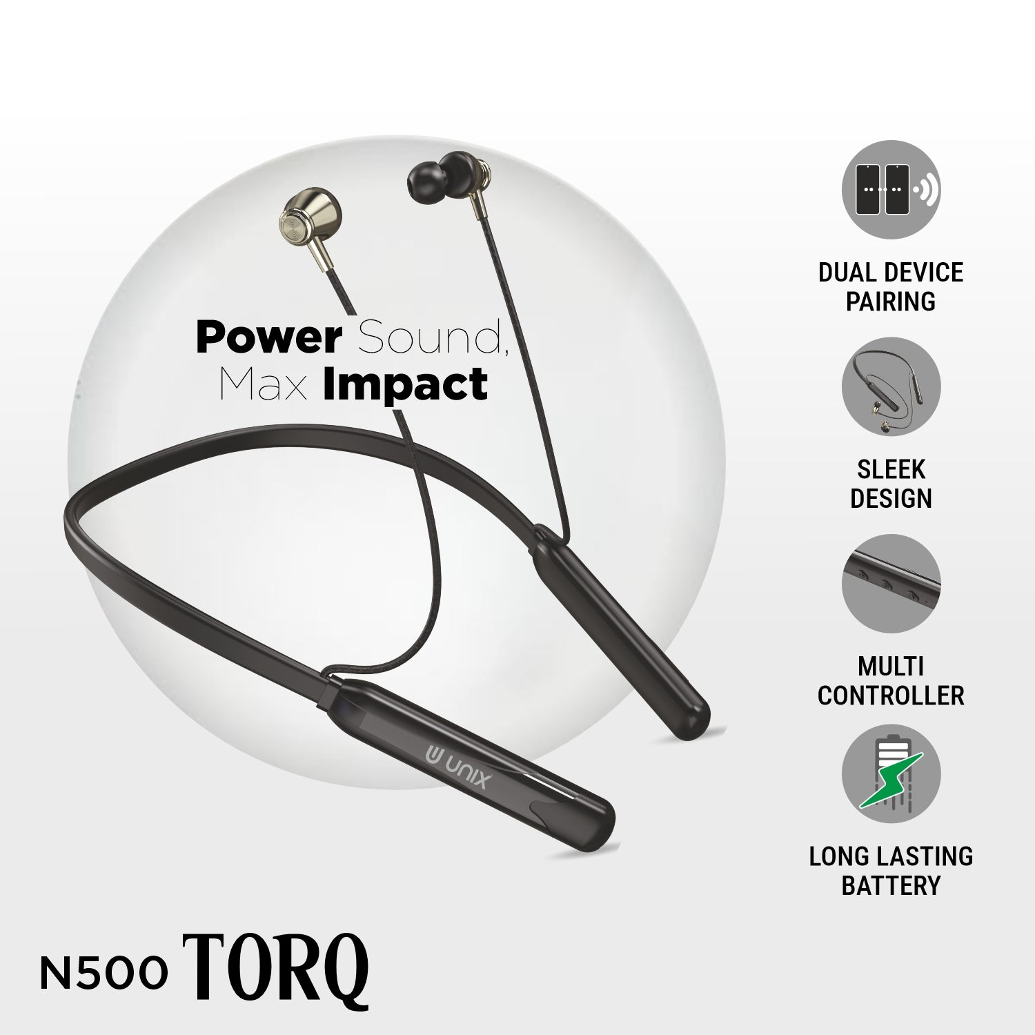 Unix Torq N500 Best Wireless Neckband