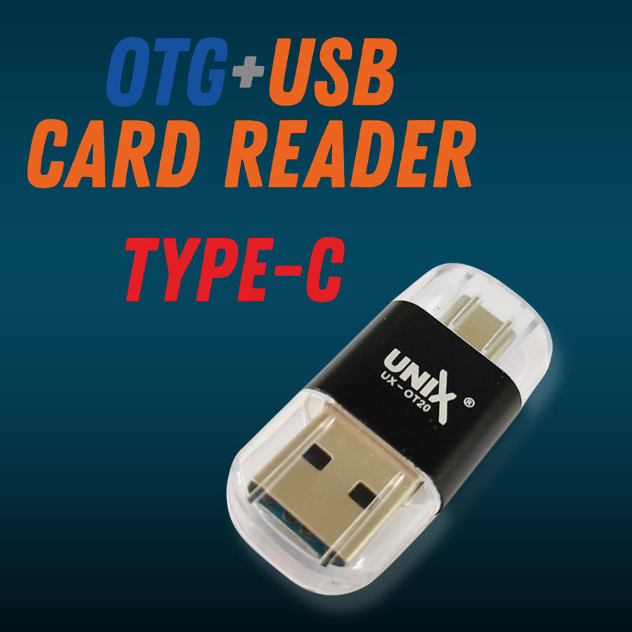 Unix UX-OT20 Double Side Card Reader/Type-C | High-Speed Data Transfer front