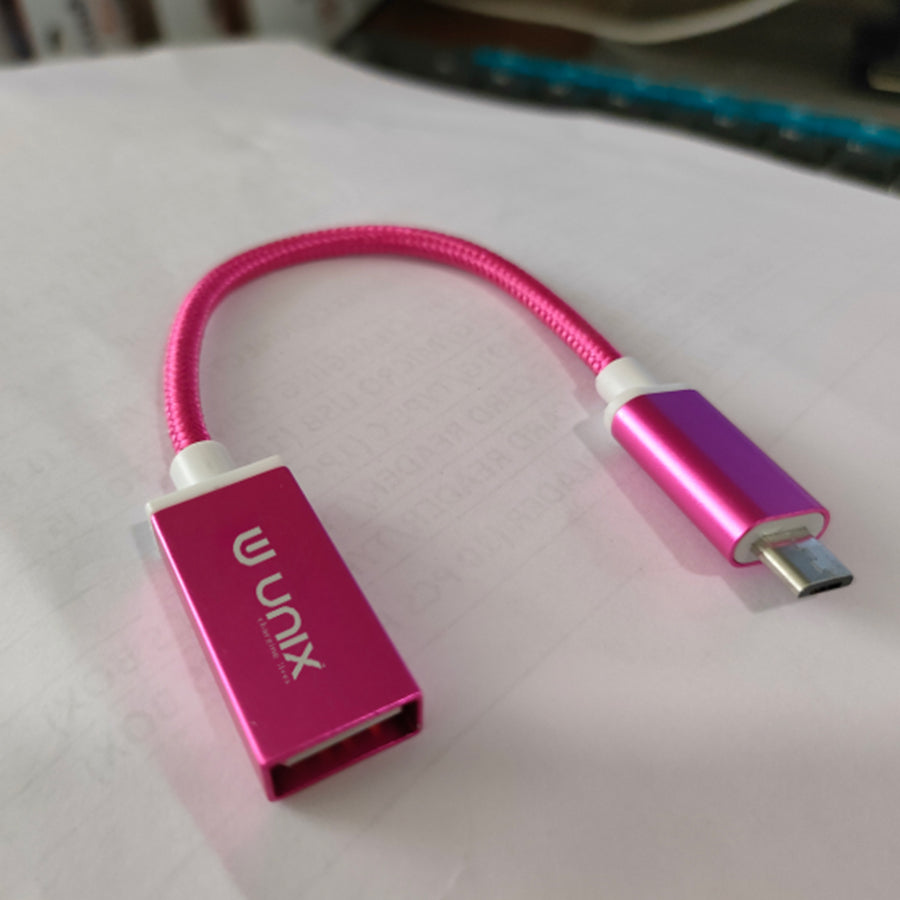 Unix UX-OT55 Metal Wired Micro USB OTG - Stylish and Durable Connectivity - Unixindia.