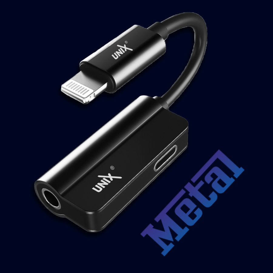 Unix UX-OT i15 OTG for iPhone | 2-in-1 Lightning Audio Plus Charging Splitter front