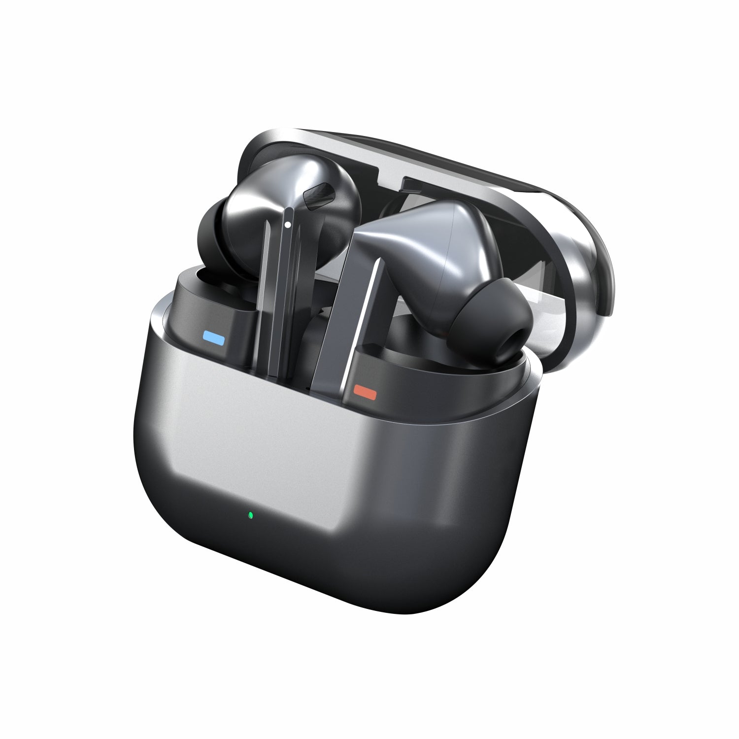 Unix Airbud Z11 Vamos True Wireless Earbuds in Silver Chrome with Charging Case