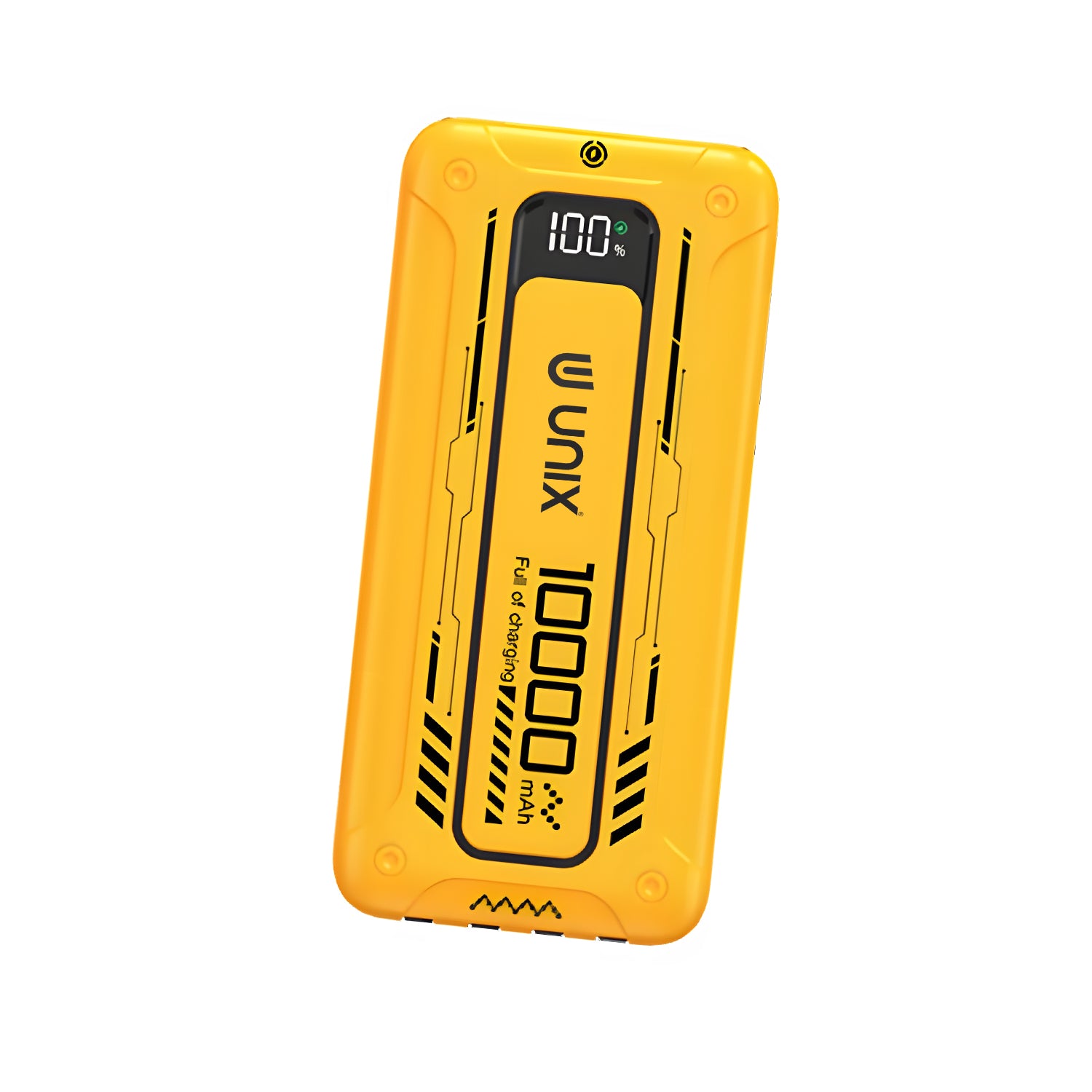 UX-1527 10000mAh Power Bank with Inbuilt Cable, Digital Display yellow