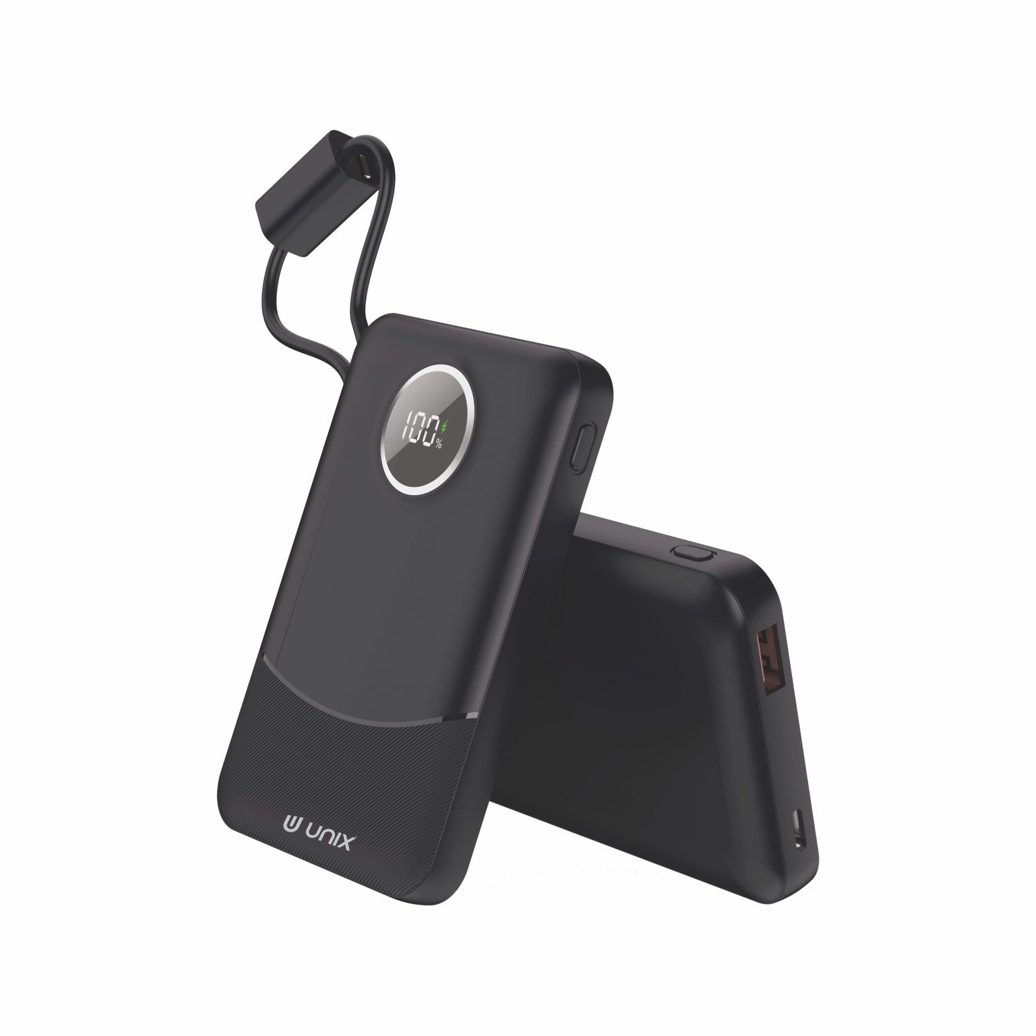 UNIX UX-1519 10000mAh Power Bank | 22.5W PD Fast Charging with Type-C & Lightning Cables, Digital Display & Smart Chip Protection