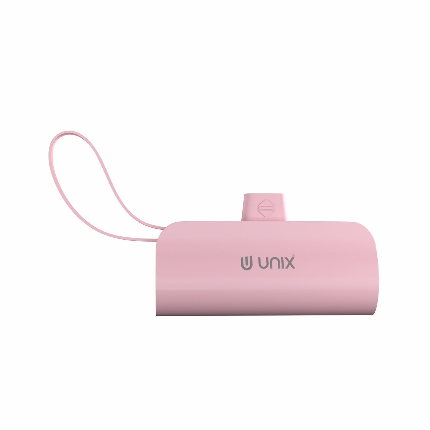 Pink portable device with a strap