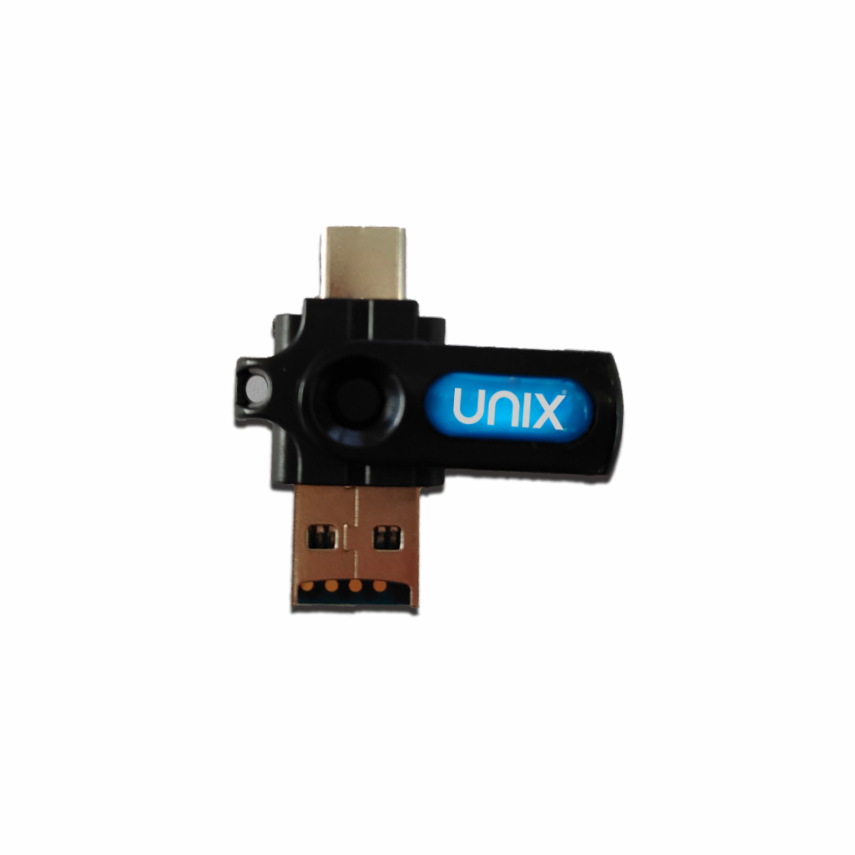 UNIX OT10 Dual Plug OTG + Card Reader | USB-A & Type-C | Hidden Slot Design