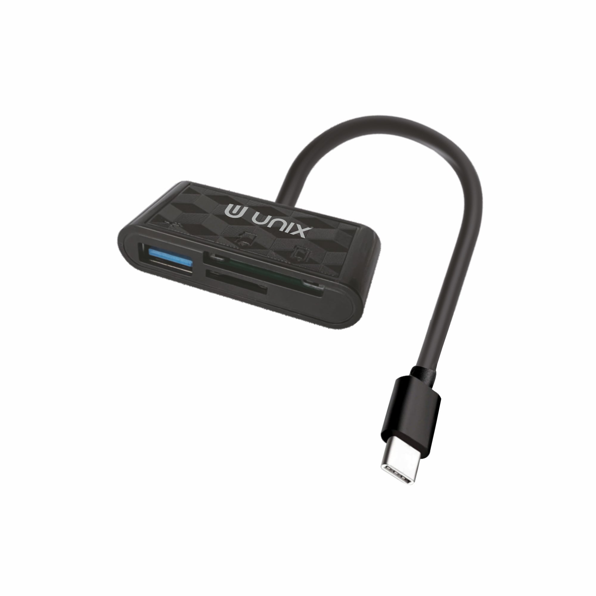 UNIX OCR 11 Type-C OTG Card Reader | Dual Slot SD/Micro SD + USB Adapter