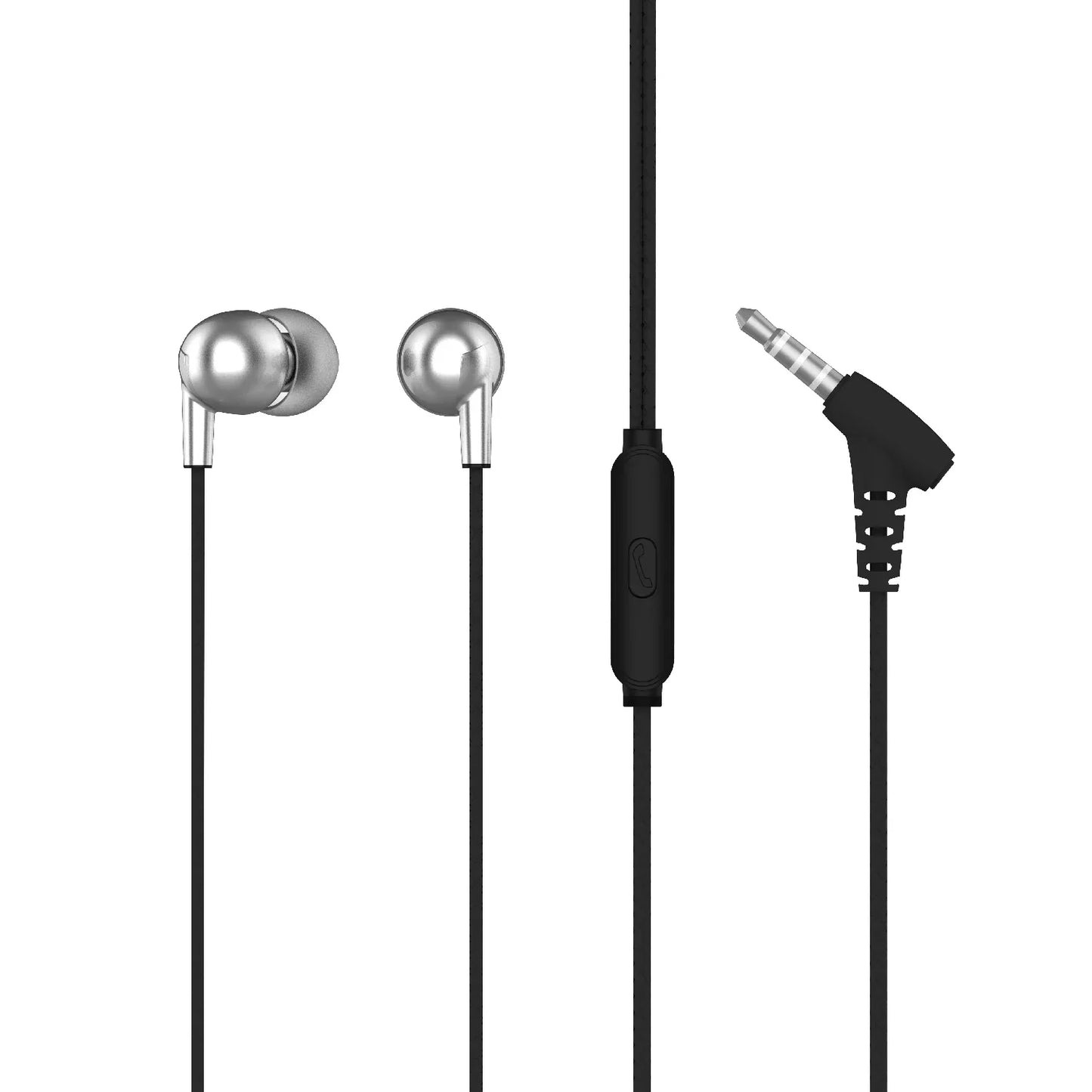 earphones with a black control and mic