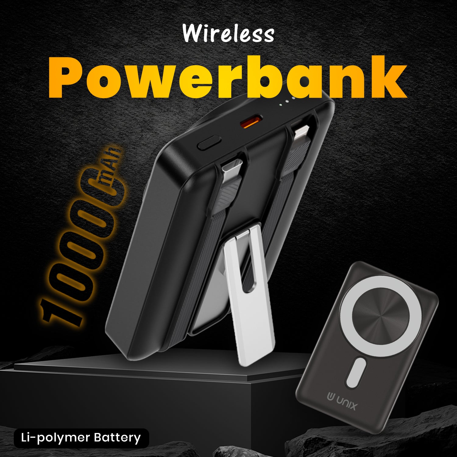 UNIX UX-1524 Rush 10000mAh Wireless Power Bank