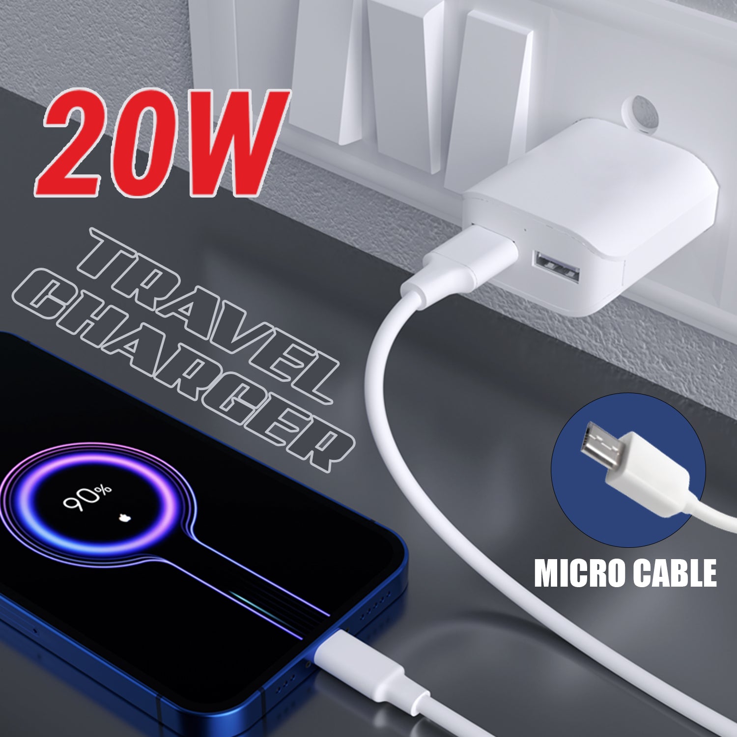 Unix UX-120 Best Travel Charger Micro USB Cable with 1 USB Port