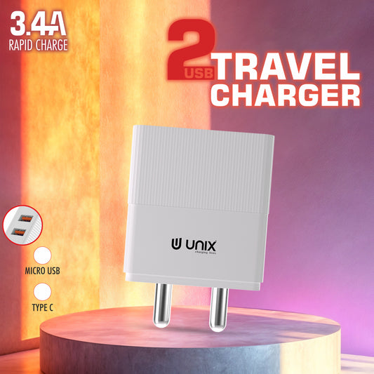 Unix UX-107 Dual USB Fast Travel Charger