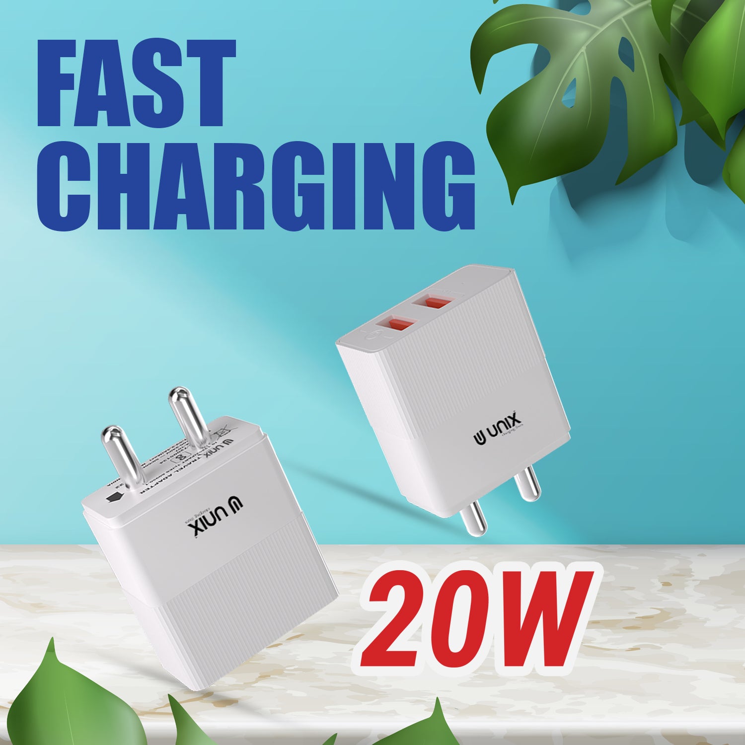 Unix UX-107 Dual USB Fast Travel Charger