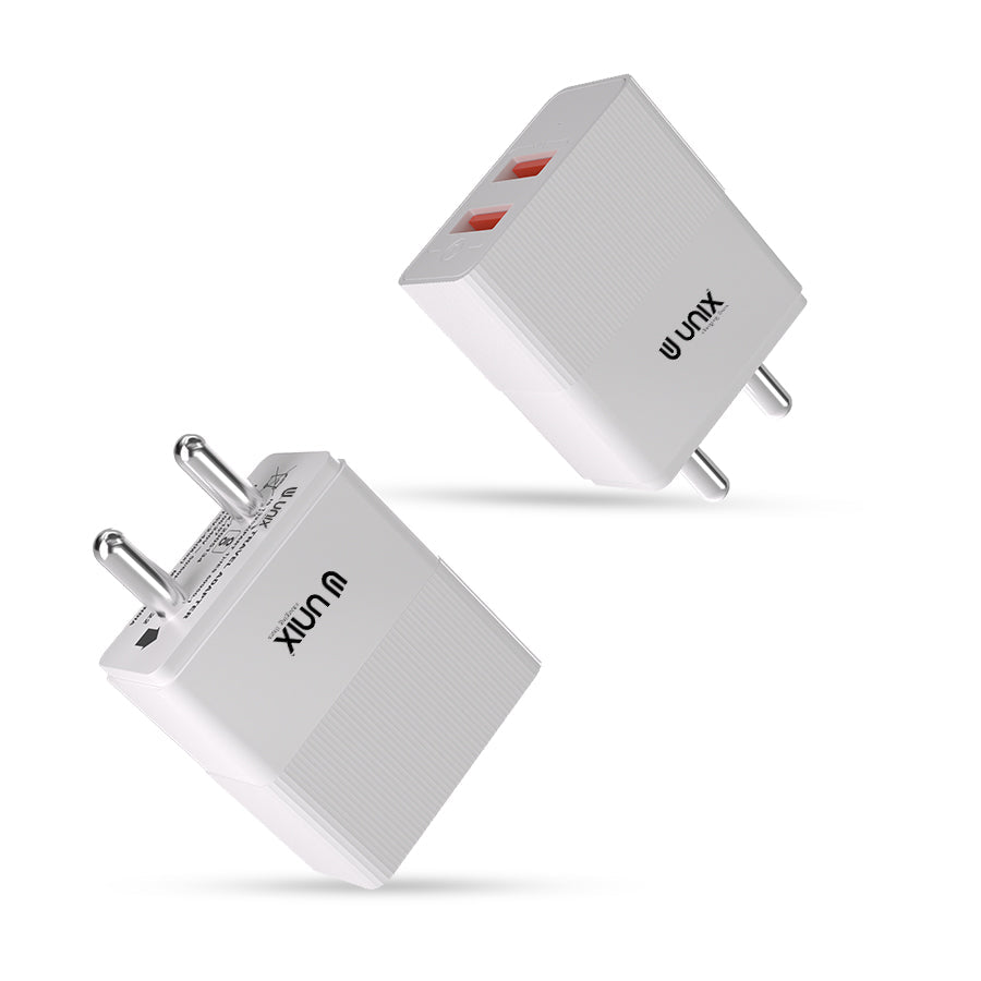 Unix UX-107 Dual USB Fast Travel Charger - Unixindia.