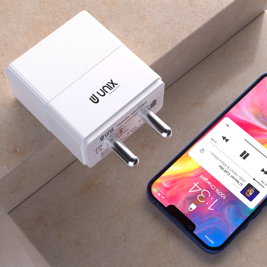 Unix UX-107 Dual USB Fast Travel Charger - Unixindia.