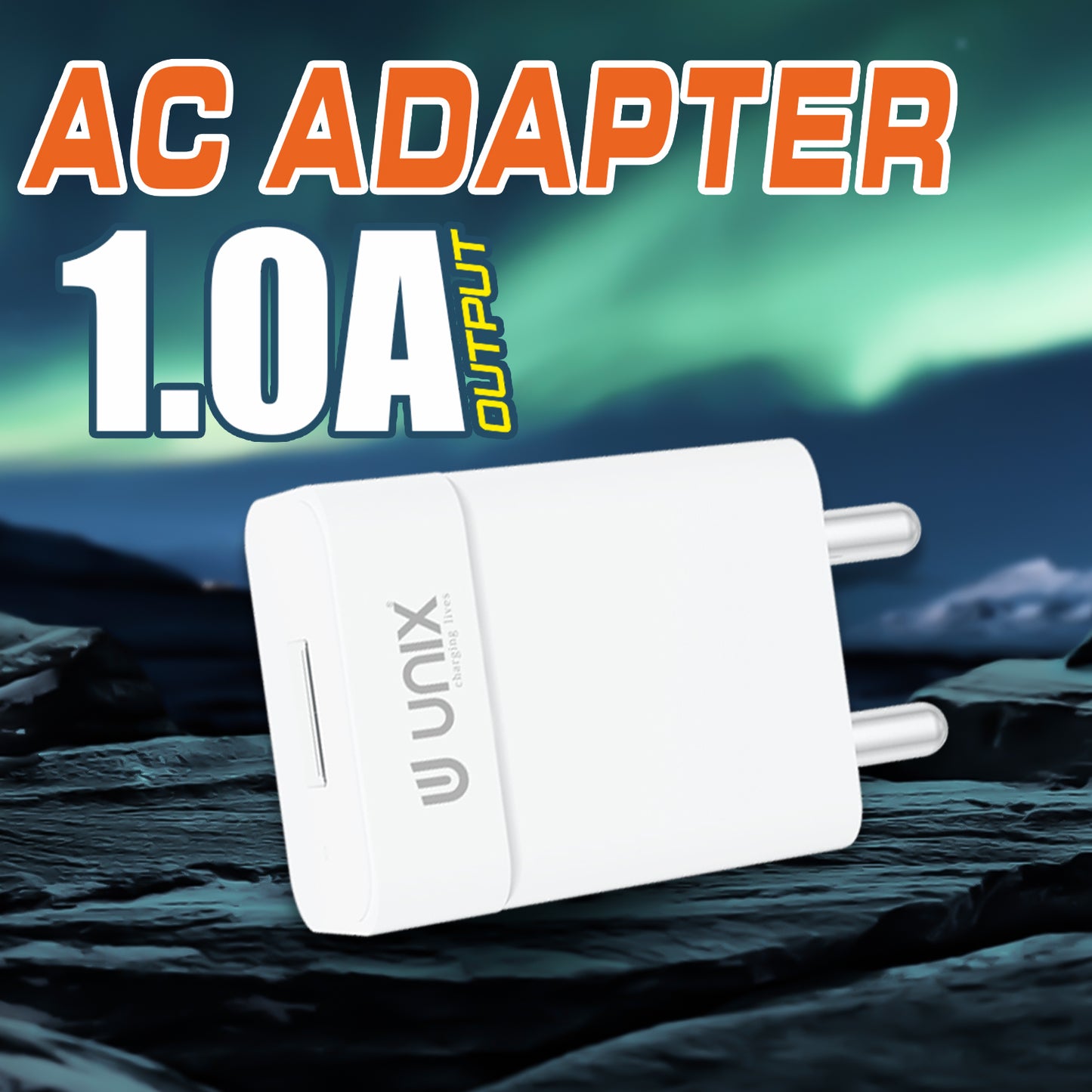 Unix UX-109 AC Adapter | 1.0A Fast Charging & Compact Design