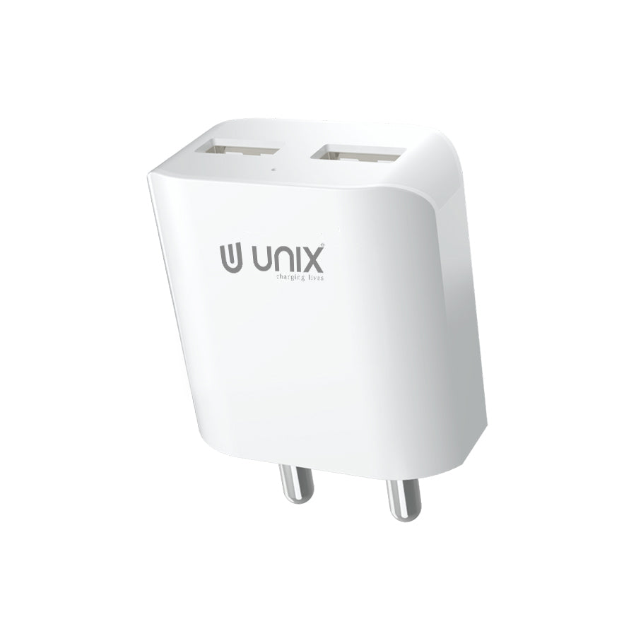 Unix UX-110 Fast Charger With Dual USB Port - Unixindia.