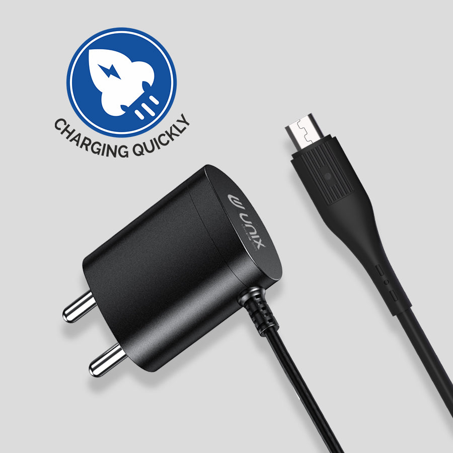 Unix UX-115 Attached Micro USB Travel Charger - Unixindia.