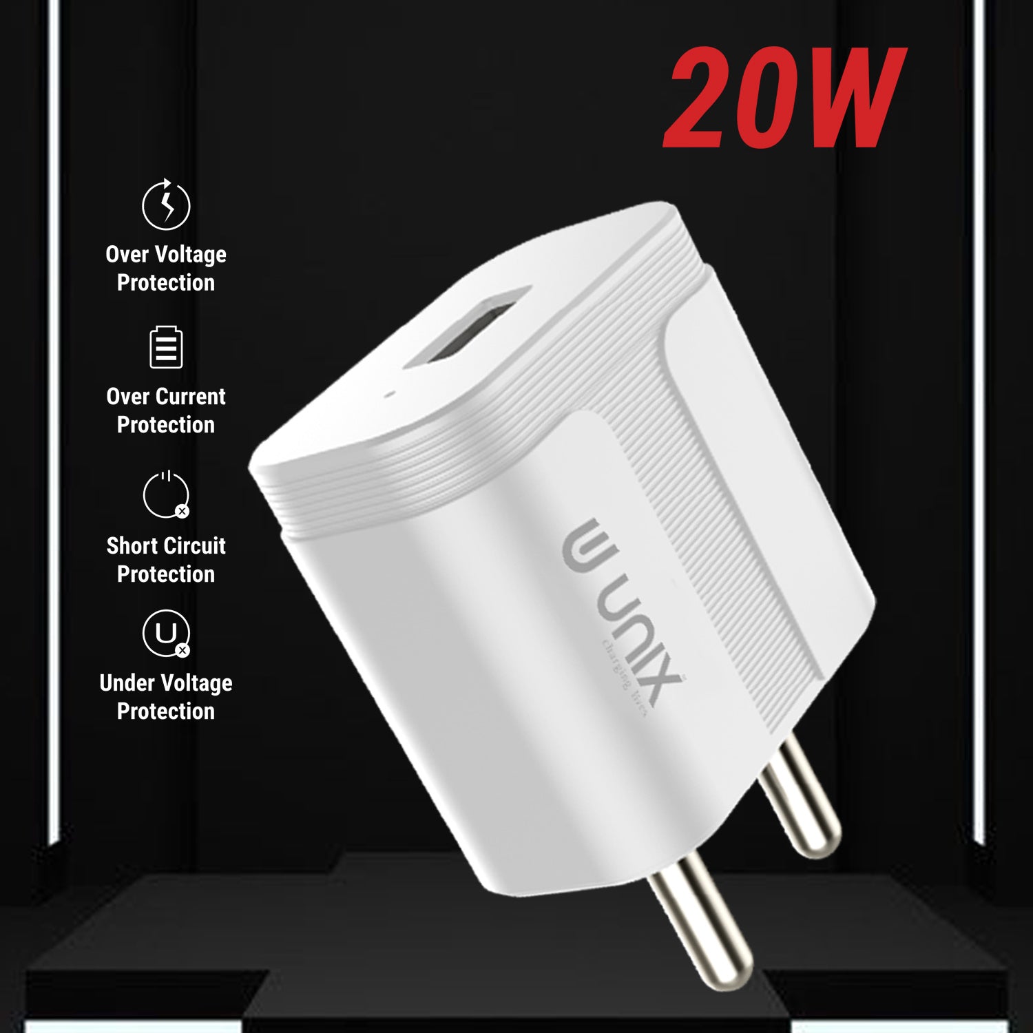 Unix UX-116 Micro USB Travel Charger Support Fast Charging