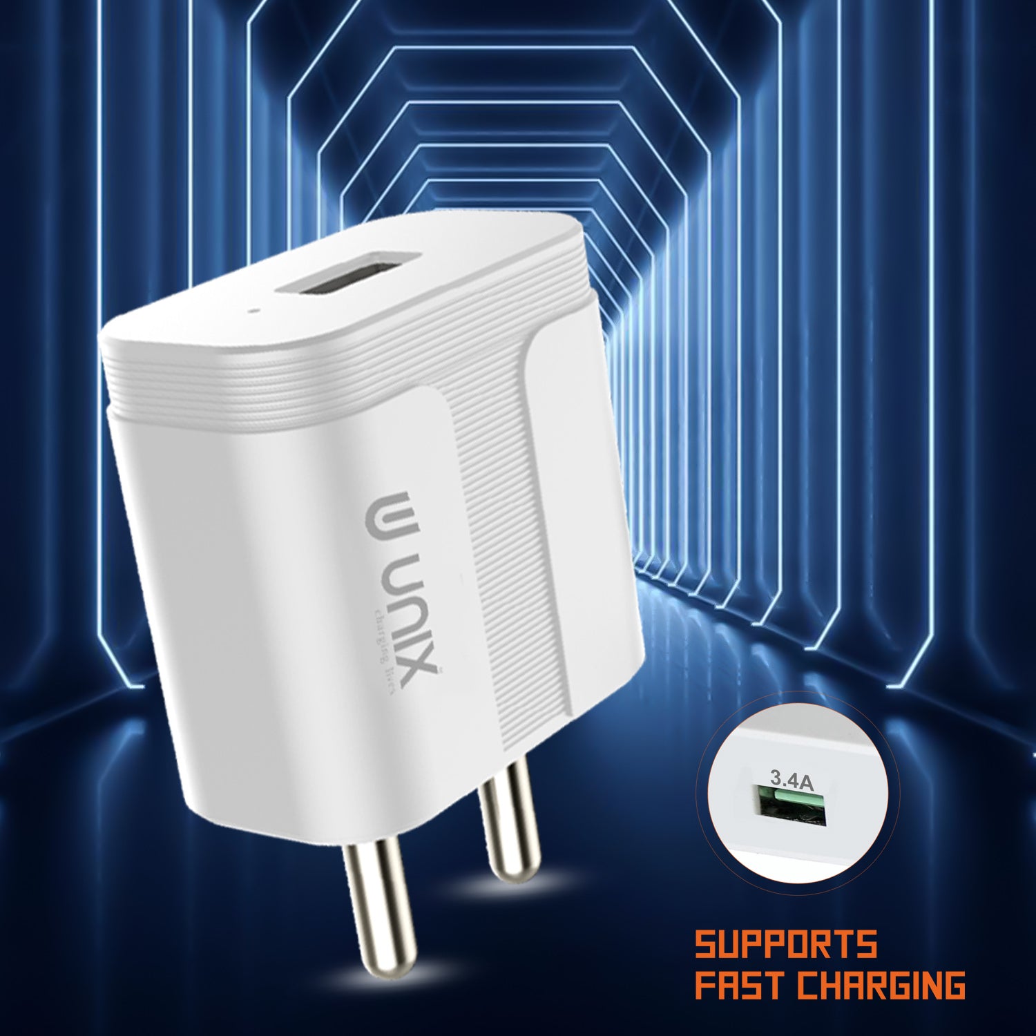 Unix UX-116 Micro USB Travel Charger Support Fast Charging