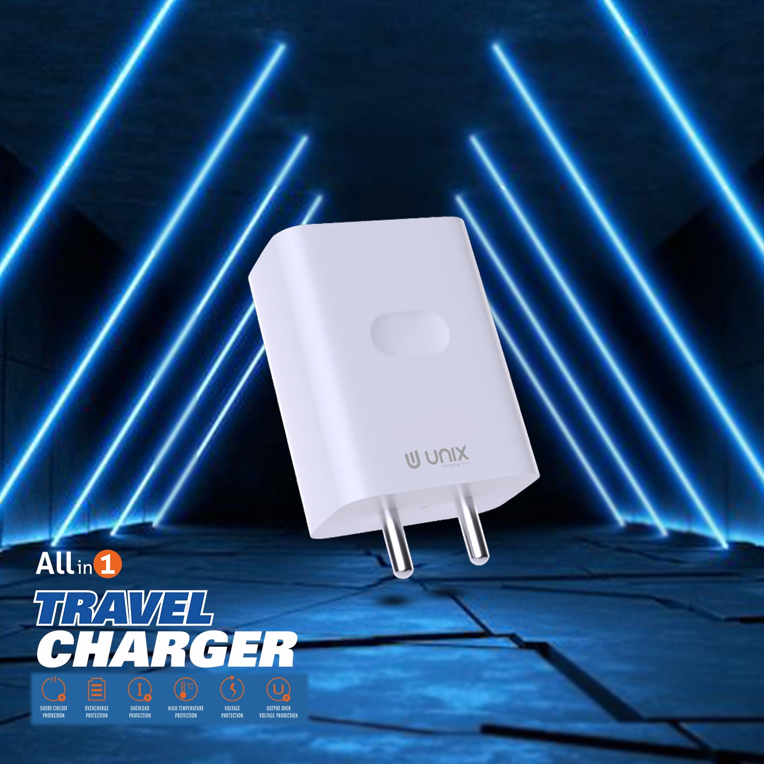 Unix UX-123 45W All In One Travel Charger - Versatile Power and Protection