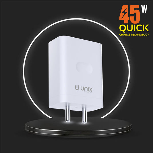 Unix UX-123 45W All In One Travel Charger - Versatile Power and Protection - Unixindia.