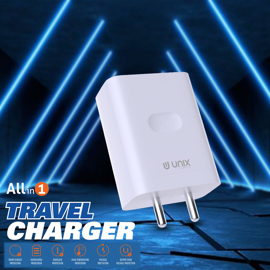 Unix UX-123 45W All In One Travel Charger - Versatile Power and Protection - Unixindia.