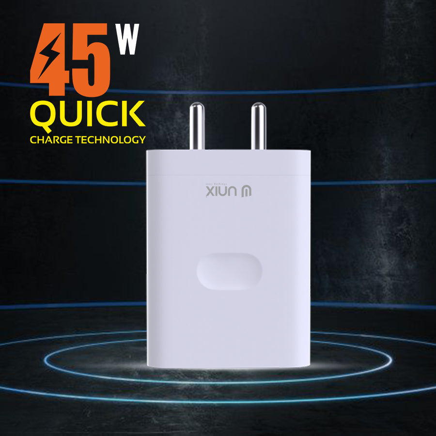 Unix UX-123 45W All In One Travel Charger - Versatile Power and Protection - Unixindia.