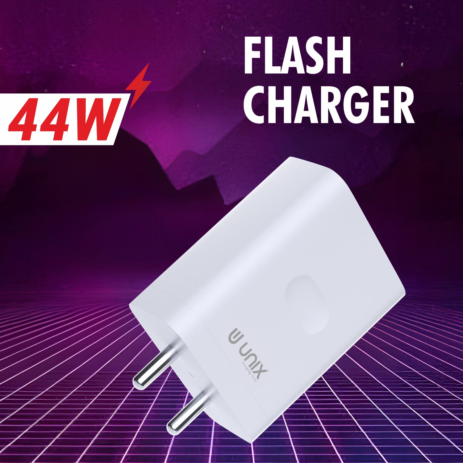 Unix UX-124 44W Flash Travel Charger - Rapid Charging and Intelligent Safety