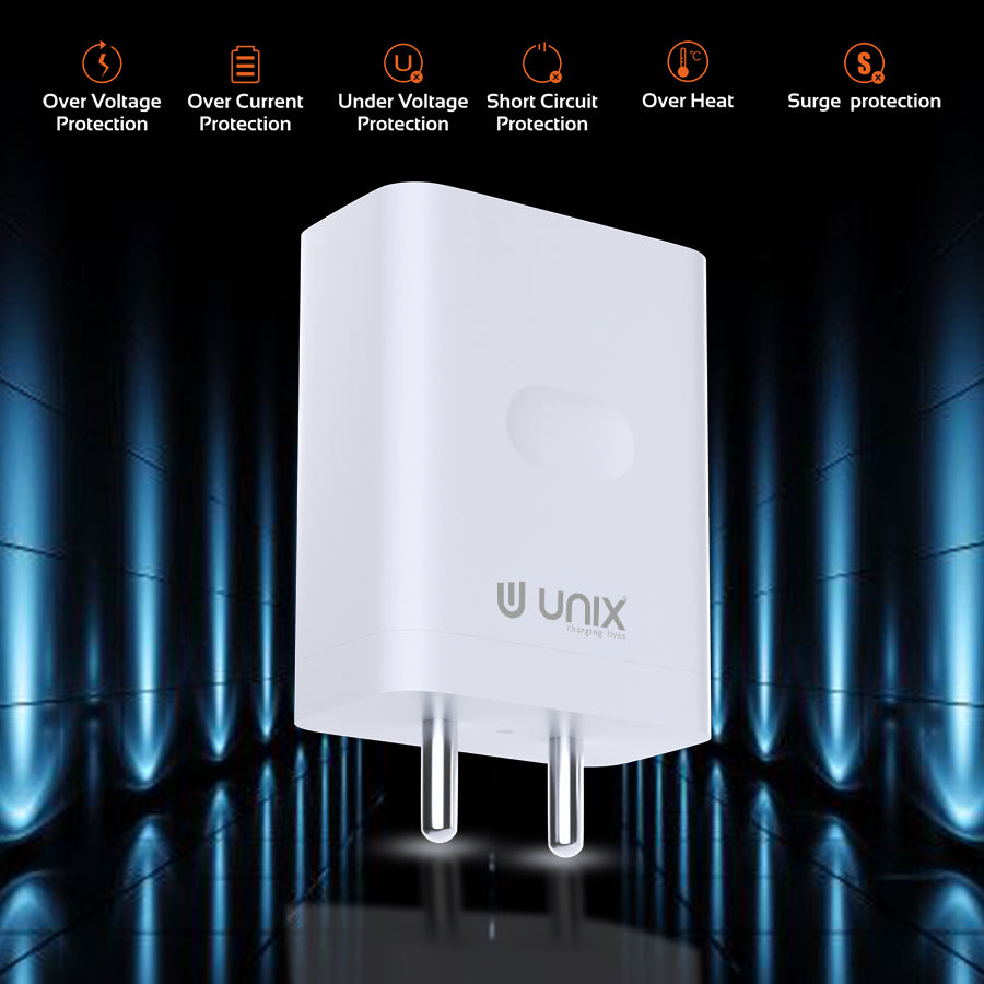 Unix UX-124 44W Flash Travel Charger - Rapid Charging and Intelligent Safety