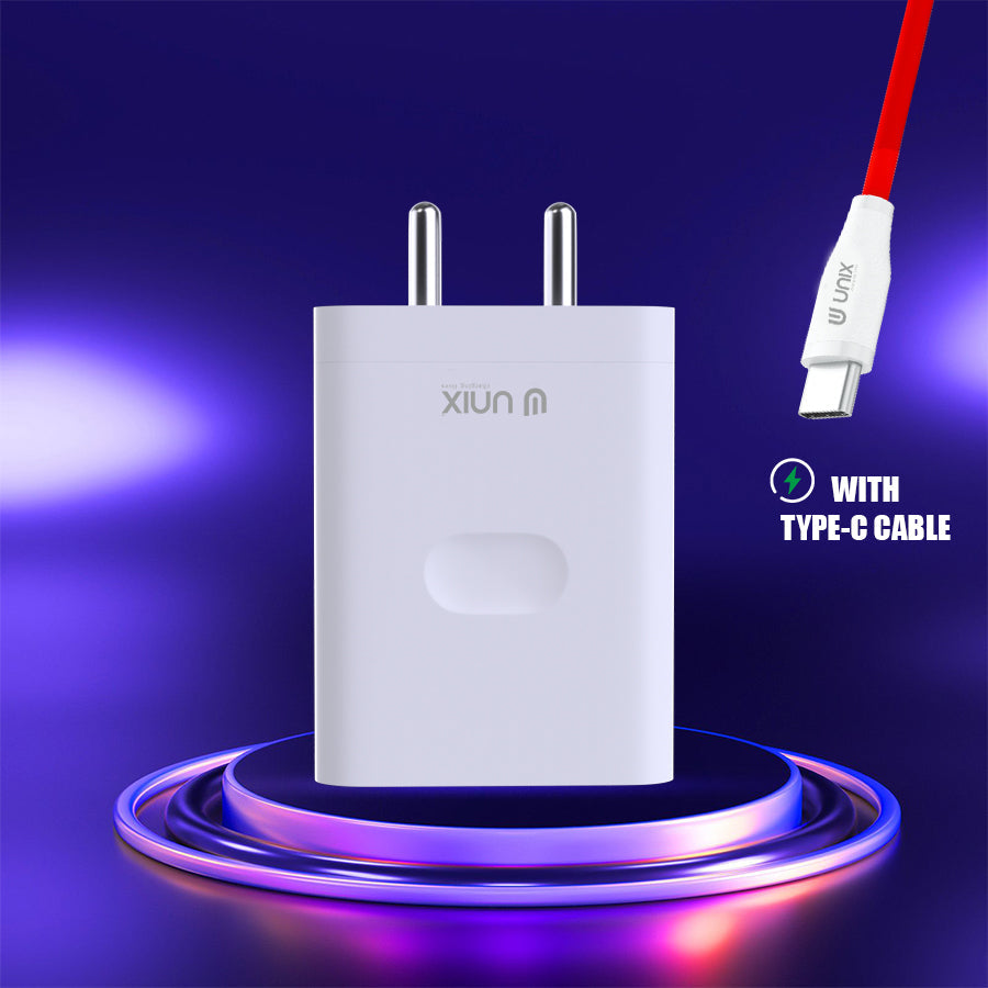 Unix UX-124 44W Flash Travel Charger - Rapid Charging and Intelligent Safety - Unixindia.