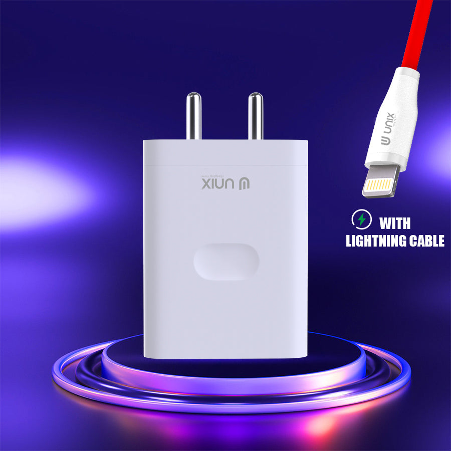 Unix UX-124 44W Flash Travel Charger - Rapid Charging and Intelligent Safety - Unixindia.