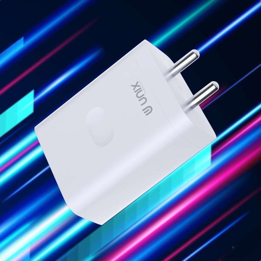 Unix UX-124 44W Flash Travel Charger - Rapid Charging and Intelligent Safety - Unixindia.