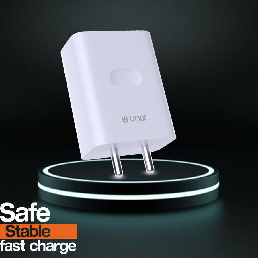 Unix UX-124 44W Flash Travel Charger - Rapid Charging and Intelligent Safety - Unixindia.