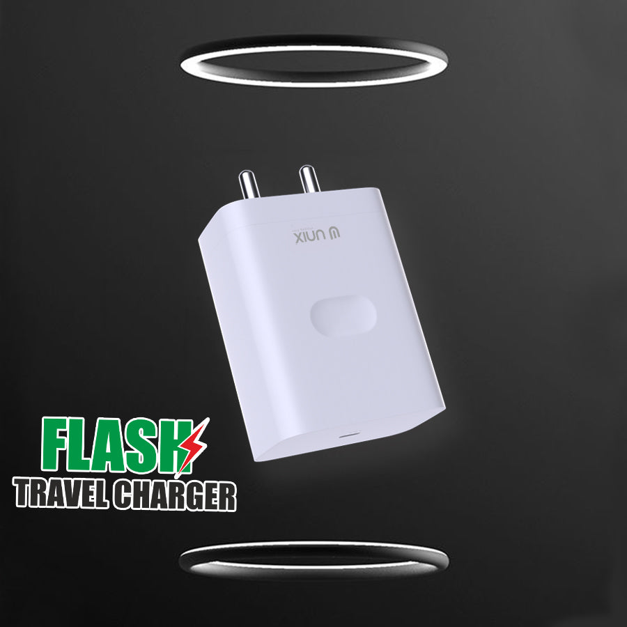 Unix UX-124 44W Flash Travel Charger - Rapid Charging and Intelligent Safety - Unixindia.