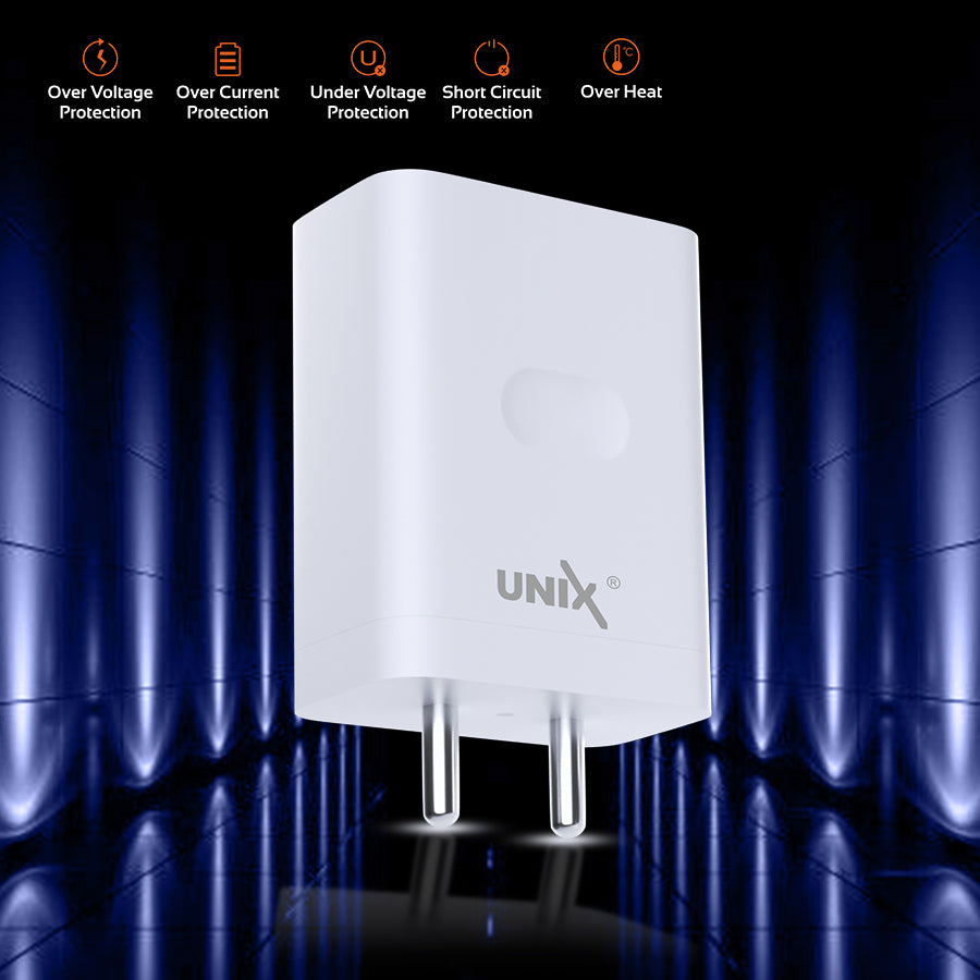 Unix UX-125 Dual Output Fast Charger | Intelligent Charging & Multiple Protections left